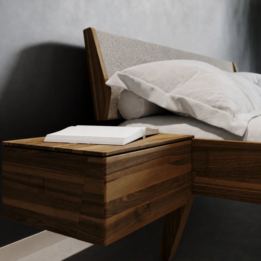 ASPECT Wooden Bed with Integrated Bedside Tables