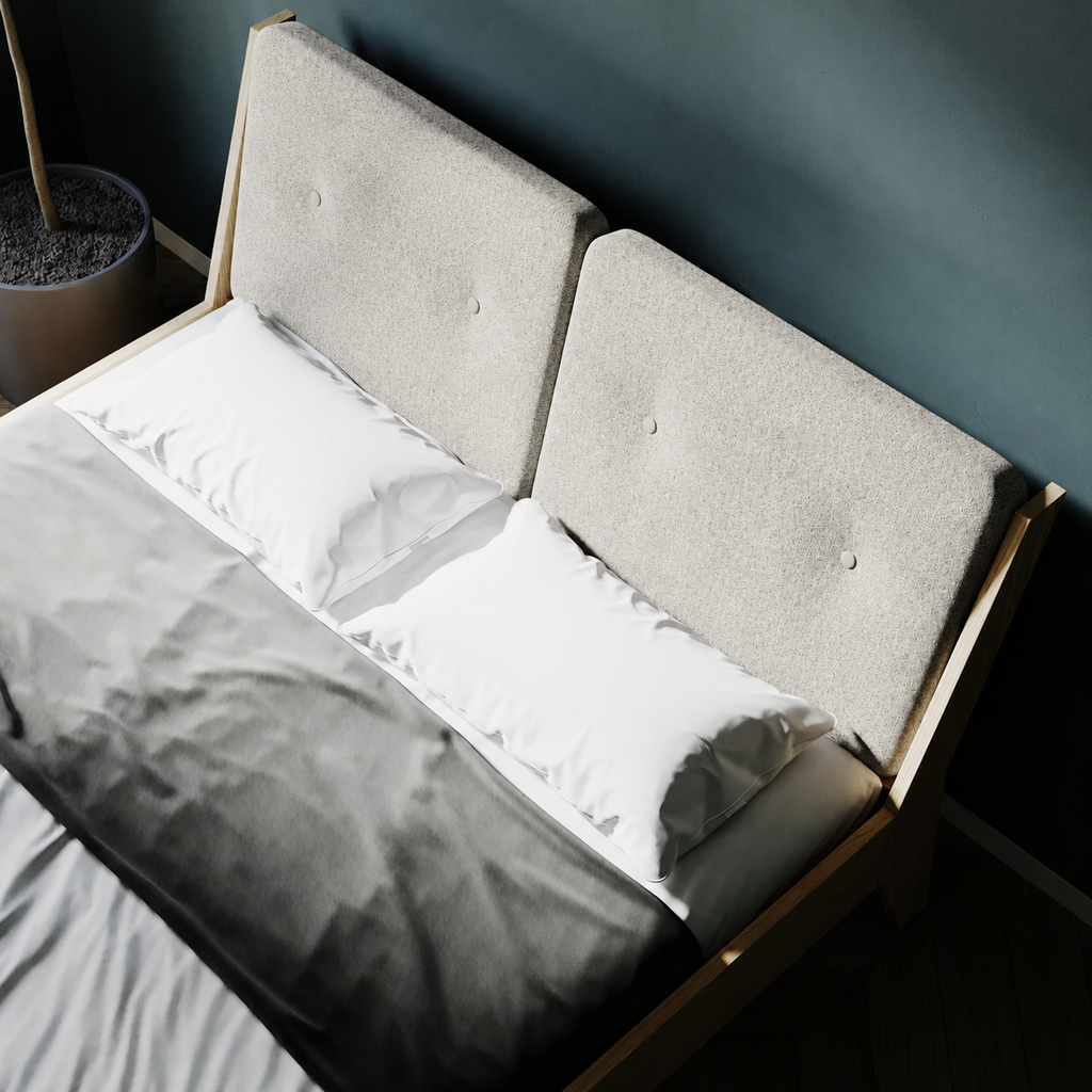ASPECT - Solid Wood Bed - Fabric - Double Headboard | Milola