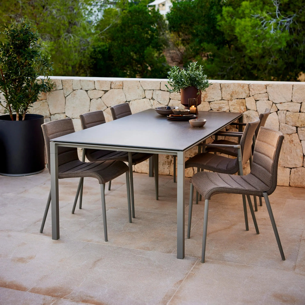 CORE - Outdoor Dining Armchair in Taupe - Stackable - Cane-Line | Milola