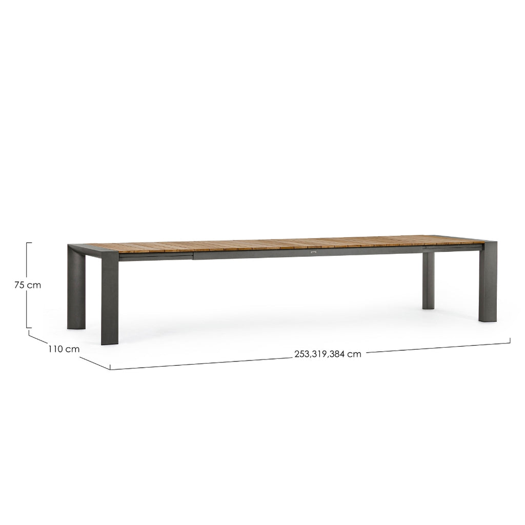 CAMERON Extendable Teak Outdoor Dining Table Dimensions - Bizzotto | Milola