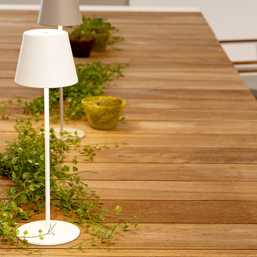 CAMERON Extendable Teak Outdoor Dining Table  in White - Bizzotto | Milola