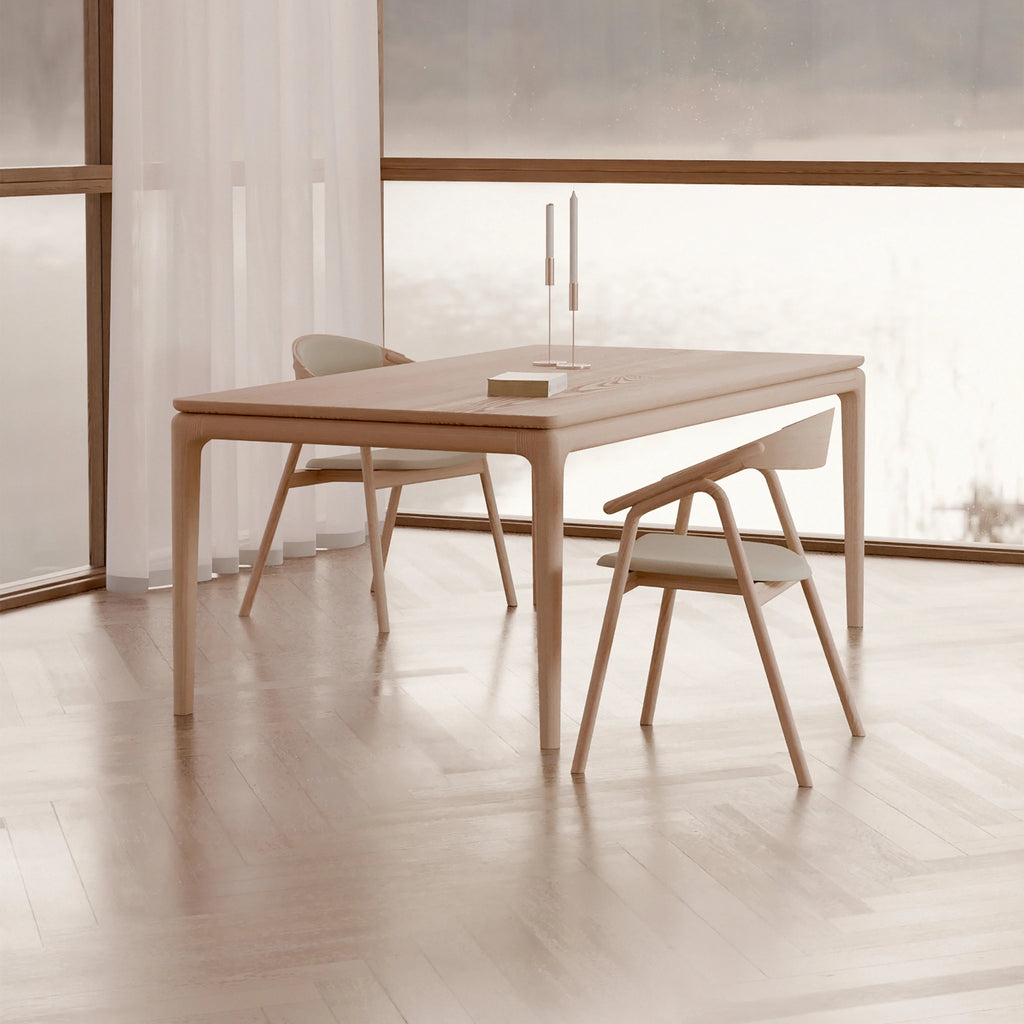 FLOATING Dining Table in White Oiled Oak - Kristensen | Milola