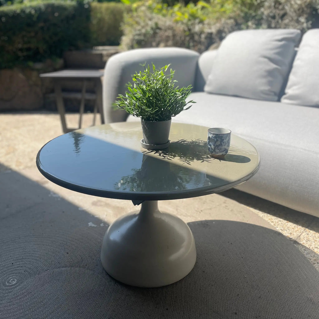 GLAZE Stone and Aluminium Round Outdoor Coffee Table - OUTLET