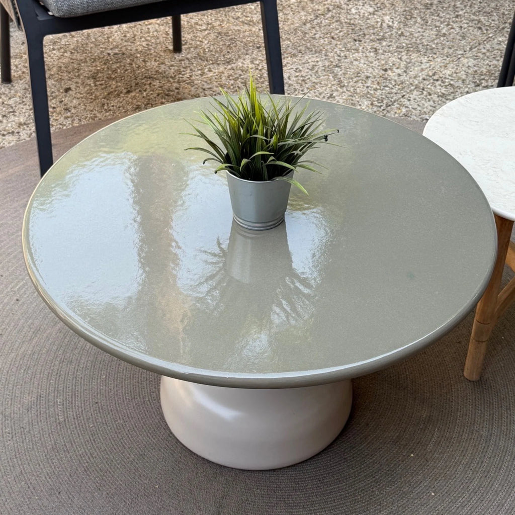 GLAZE Stone and Aluminium Round Outdoor Coffee Table - OUTLET