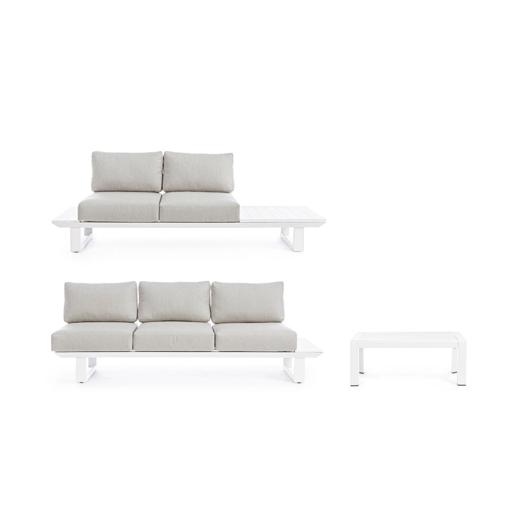 KONNOR Outdoor Corner Sofa Set in White - Bizzotto | Milola