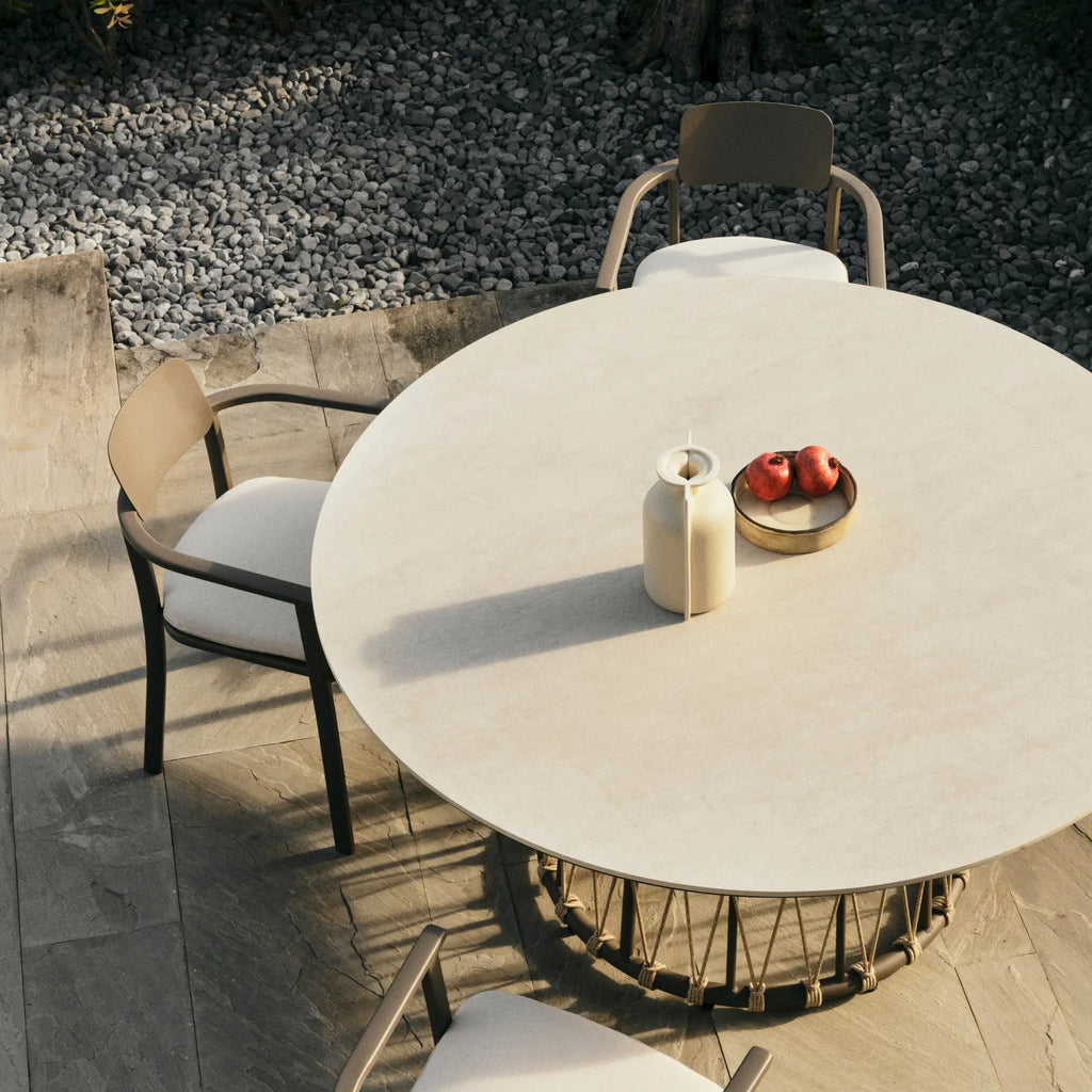 LANAI Round Outdoor Dining Table with Stone Top - Bizzotto | Milola