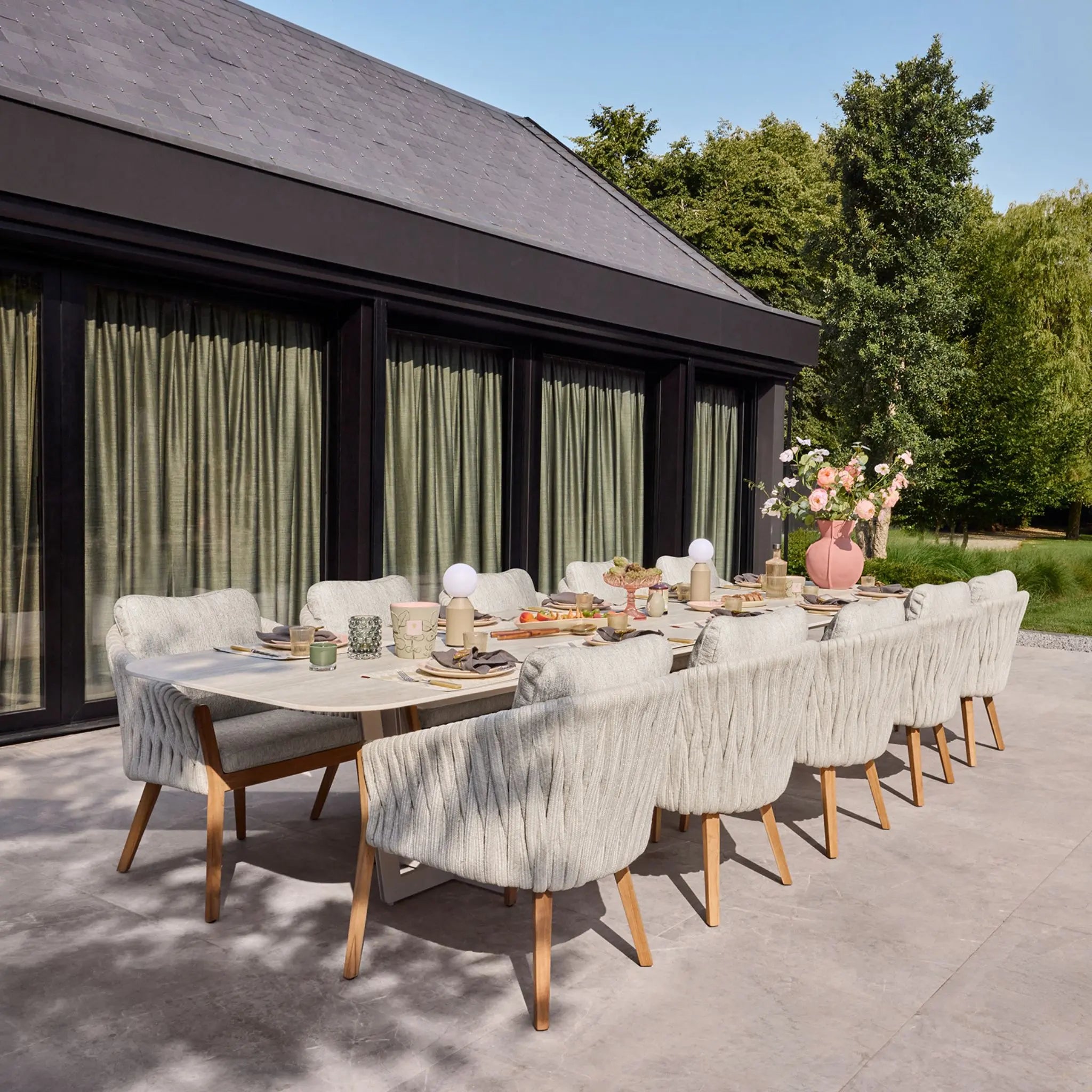 PALERMO Neolith Stone Outdoor Dining Table in Camel Sand - SUNS | Milola