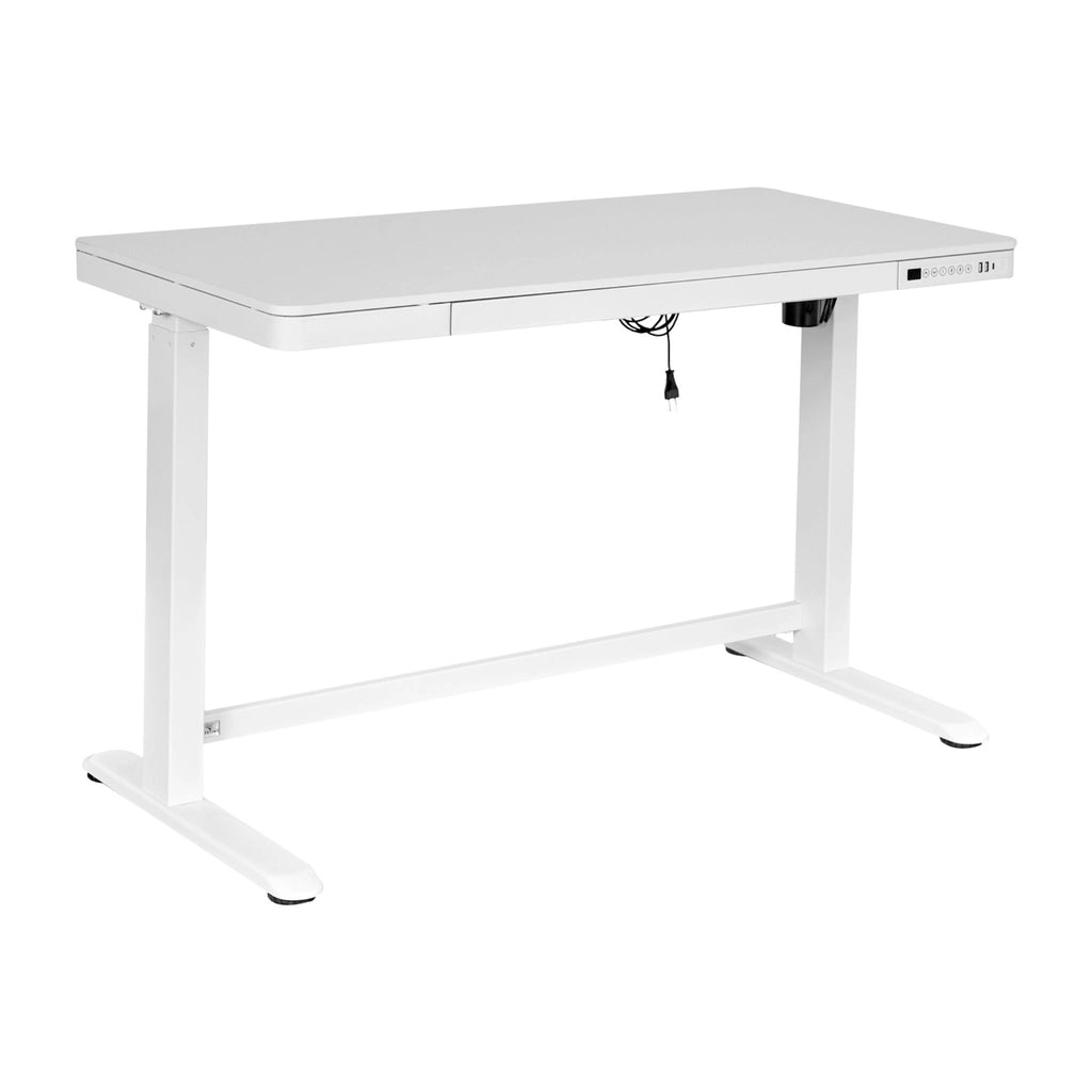 RISE Electrical Adjustable Desk with Drawer and USB - in white - Lifetime Kidsrooms | Milola